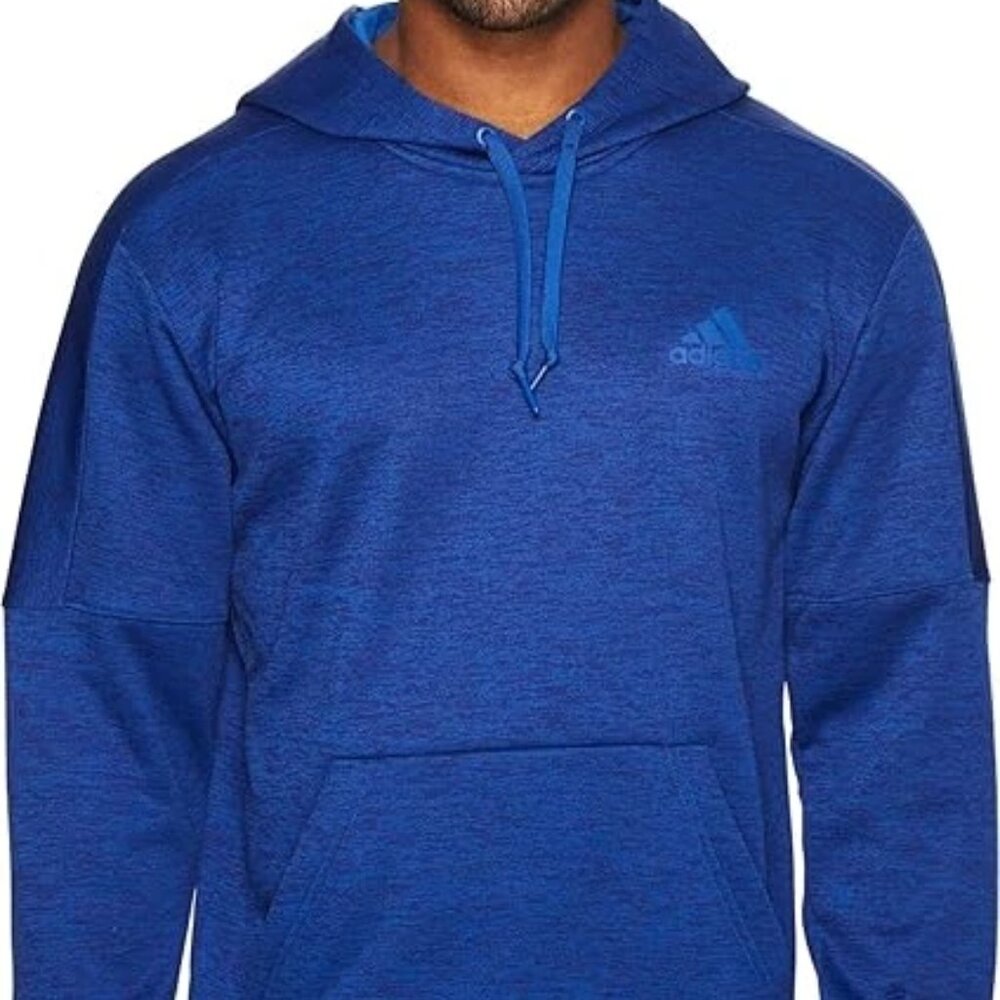 Adidas Mens Fleece Pullover Hoodie SweatShirt Collegiate Royal Blue NWT XL
